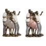 Figura Decorativa DKD Home Decor 18 x 10 x 25 cm Rosa Dorado Blanco Familia (2 Unidades) de DKD Home Decor, Adornos - Ref: S3...