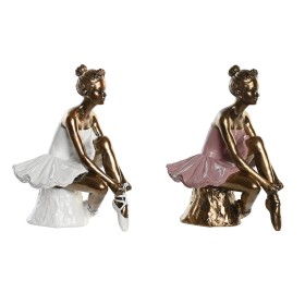 Figura Decorativa DKD Home Decor 12 x 9,5 x 15,5 cm Rosa Blanco Bailarina Ballet (2 Unidades) de DKD Home Decor, Adornos - Re...