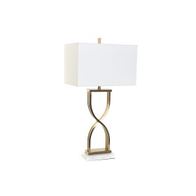 Lampe de bureau DKD Home Decor 40 x 23 x 79 cm Doré Métal Blanc Marbre 40 W 240 V de DKD Home Decor, Lampes de chevet - Réf :...