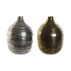 Vase DKD Home Decor 20 x 20 x 28,5 cm Argenté Doré Aluminium Moderne (2 Unités) de DKD Home Decor, Vases - Réf : S3043820, Pr...