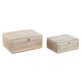 Scatola-Portagioie DKD Home Decor 25,5 x 20 x 10,5 cm Naturale Legno di mango (2 Unità) di DKD Home Decor, Portagioielli da a...