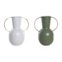 Vase DKD Home Decor 20 x 13 x 24 cm Metal Terracotta White Green (2 Units) by DKD Home Decor, Vases - Ref: S3043865, Price: 3...