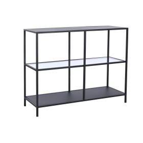 Console DKD Home Decor Noir Métal Verre 100 x 35 x 80 cm de DKD Home Decor, Tables - Réf : S3044014, Prix : 148,82 €, Remise : %