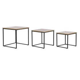 Jeu de 3 tables DKD Home Decor Noir Métal 45 x 45 x 45 cm Bois MDF de DKD Home Decor, Tables - Réf : S3044018, Prix : 82,32 €...