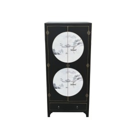 Cupboard DKD Home Decor 85,5 x 50,5 x 186,2 cm Fir Black MDF Wood by DKD Home Decor, Sideboards - Ref: S3044152, Price: 573,2...