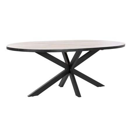 Table de Salle à Manger DKD Home Decor Noir Naturel Métal Bois de manguier 200 x 100 x 76 cm de DKD Home Decor, Tables - Réf ...