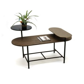 Centre Table Home ESPRIT Black Natural Metal Mango wood 130 x 80 x 32 cm | Tienda24 - Global Online Shop Tienda24.eu