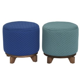 Repose-pied DKD Home Decor Bois 30 x 30 x 30 cm Vert Blue marine (2 Unités) de DKD Home Decor, Poufs et repose-pieds - Réf : ...