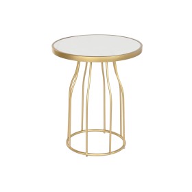 Table d'appoint DKD Home Decor Blanc Doré Métal Ardoise 49 x 49 x 60,5 cm de DKD Home Decor, Tables - Réf : S3044267, Prix : ...