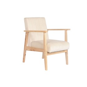 Poltrona DKD Home Decor Bege Natural Pinheiro 63 x 68 x 81 cm de DKD Home Decor, Cadeiras - Ref: S3044277, Preço: 115,86 €, D...