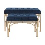 Bench DKD Home Decor Blue Golden Metal 80 x 40 x 48 cm (2 Units) | Tienda24 - Global Online Shop Tienda24.eu