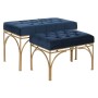 Bench DKD Home Decor Blue Golden Metal 80 x 40 x 48 cm (2 Units) | Tienda24 - Global Online Shop Tienda24.eu