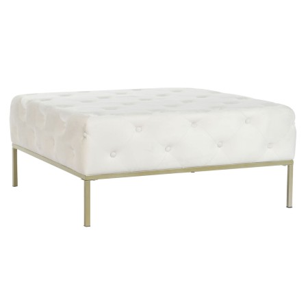 Banqueta DKD Home Decor Blanco Dorado Metal 100 x 100 x 45 cm de DKD Home Decor, Sillas - Ref: S3044384, Precio: 124,82 €, De...