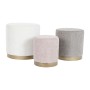 Repousa pés DKD Home Decor Branco Castanho Cor de Rosa Dourado Madeira MDF 48 x 48 x 45 cm de DKD Home Decor, Pufes e repousa...