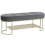 Bench DKD Home Decor Grey Golden Metal 120 x 40 x 45 cm by DKD Home Decor, Chairs - Ref: S3044388, Price: 165,42 €, Discount: %