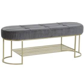 Banqueta DKD Home Decor Cinzento Dourado Metal 120 x 40 x 45 cm de DKD Home Decor, Cadeiras - Ref: S3044388, Preço: 165,42 €,...