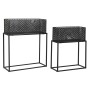 Set di vasi da fiori DKD Home Decor 60 x 22 x 70 cm Nero Metallo di DKD Home Decor, Cachepot - Rif: S3044414, Prezzo: 62,51 €...