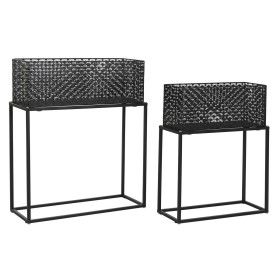 Set de pots de fleurs DKD Home Decor 60 x 22 x 70 cm Noir Métal de DKD Home Decor, Cache-pots - Réf : S3044414, Prix : 62,51 ...