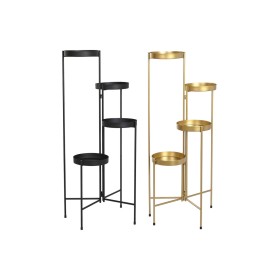 Plantador DKD Home Decor 45 x 28 x 100 cm Preto Dourado Metal (2 Unidades) de DKD Home Decor, Vasos - Ref: S3044418, Preço: 7...