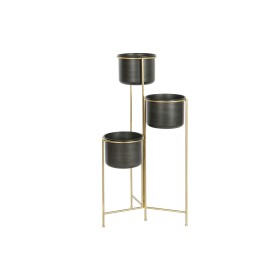 Plantador DKD Home Decor 30 x 21 x 80 cm Preto Dourado Metal de DKD Home Decor, Vasos - Ref: S3044422, Preço: 62,57 €, Descon...