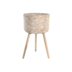 Planter DKD Home Decor 31 x 31 x 52 cm Natural White Bamboo Stripped by DKD Home Decor, Cachepots - Ref: S3044427, Price: 38,...