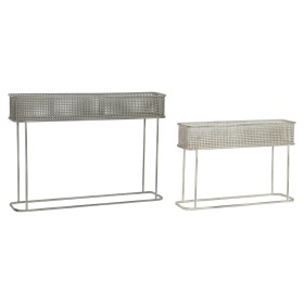 Set di vasi da fiori DKD Home Decor 100 x 22 x 70 cm Grigio Metallo Bianco Vintage di DKD Home Decor, Cachepot - Rif: S304442...