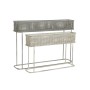 Conjunto de vasos DKD Home Decor 100 x 22 x 70 cm Cinzento Metal Branco Vintage | Tienda24 - Global Online Shop Tienda24.eu