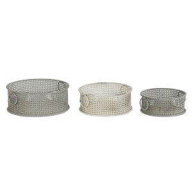 Basket set DKD Home Decor 43 x 42 x 17 cm Metal Aluminium Vintage by DKD Home Decor, Boxes - Ref: S3044430, Price: 115,26 €, ...