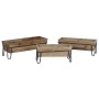 Set de Maceteros DKD Home Decor 55 x 21 x 18,5 cm Abeto Metal Marrón oscuro Cottage de DKD Home Decor, Maceteros - Ref: S3044...