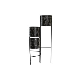 Planter DKD Home Decor Black Golden Metal Face 22 x 22 x 93 cm by DKD Home Decor, Cachepots - Ref: S3044434, Price: 54,55 €, ...