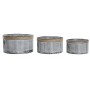 Set de Maceteros DKD Home Decor Marrón Gris Metal Cuerda Vintage Desgastado 38 x 38 x 21 cm de DKD Home Decor, Maceteros - Re...