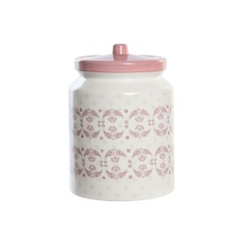 Tin DKD Home Decor 15,5 x 15,5 x 21 cm Pink White Dolomite by DKD Home Decor, Food storage - Ref: S3044545, Price: 27,38 €, D...