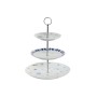 Fruteira DKD Home Decor 27 x 27 x 34 cm Porcelana Azul Metal Branco de DKD Home Decor, Travessas e taças - Ref: S3044599, Pre...