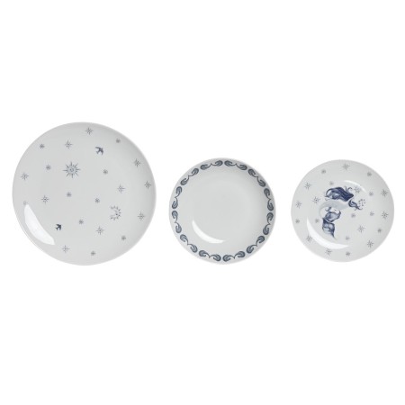 Dinnerware Set DKD Home Decor Porcelain Blue White 27 x 27 x 3 cm 18 Pieces by DKD Home Decor, Combination Sets - Ref: S30446...