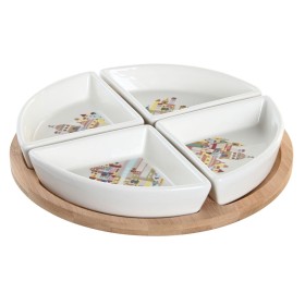 Tábua de Queijos DKD Home Decor Bambu Aço inoxidável 33,5 x 24 x 2 cm (3 Unidades) | Tienda24 - Global Online Shop Tienda24.eu