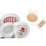 Conjunto para Aperitivos DKD Home Decor Vermelho Azul Branco Grés 22 x 22 x 7 cm Mediterrâneo Casas de DKD Home Decor, Pratos...