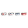 Appetizer Set DKD Home Decor 19,7 x 19,7 x 1 cm Natural Red Blue White Stoneware Mediterranean Houses | Tienda24 - Global Online Shop Tienda24.eu