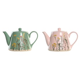 Bule DKD Home Decor Cor de Rosa Verde Grés (2 Unidades) de DKD Home Decor, Serviço de chá e café - Ref: S3044722, Preço: 39,7...