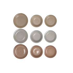 Tableware DKD Home Decor Brown Grey Stoneware 18 Pieces 26,5 x 26,5 x 3 cm by DKD Home Decor, Combination Sets - Ref: S304473...