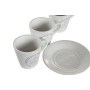 Juego de Tazas con Platos DKD Home Decor Blanco Metal Gres 90 ml 8 x 6 x 6 cm 11 x 11 x 2 cm de DKD Home Decor, Tazas - Ref: ...