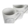 Conjunto de Chávenas com Pratos DKD Home Decor Branco Metal Grés 300 ml 14 x 14 x 31 cm 12,5 x 9,5 x 10,5 cm (5 Peças) de DKD...