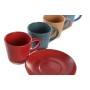 Set of Mugs with Saucers DKD Home Decor Yellow Blue Red Green Stoneware 180 ml 14 x 14 x 2 cm by DKD Home Decor, Cups - Ref: ...