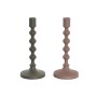 Candelabro DKD Home Decor 10,5 x 10,5 x 23,5 cm Rosa Aluminio Verde (2 Unidades) de DKD Home Decor, Candelabros y portavelas ...