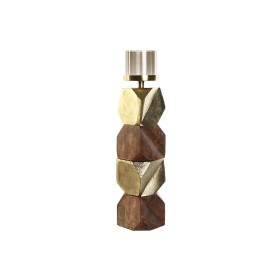 Castiçais DKD Home Decor Castanho Dourado Alumínio Cristal Madeira de mangueira 10 x 10 x 51,5 cm de DKD Home Decor, Candelab...