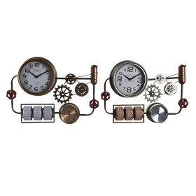 Horloge Murale DKD Home Decor 52,5 x 9 x 39,5 cm Verre Fer Vintage (2 Unités) de DKD Home Decor, Pendules murales - Réf : S30...