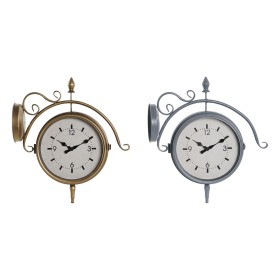 Orologio da Parete DKD Home Decor 43 x 14,5 x 47 cm Cristallo Grigio Dorato Ferro Tradizionale (2 Unità) di DKD Home Decor, O...