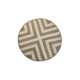 Tappeto DKD Home Decor Scandi Bianco Marrone Chiaro Iuta (150 x 150 x 1 cm) di DKD Home Decor, Tappeti - Rif: S3045011, Prezz...