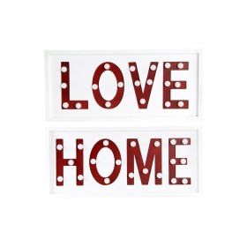 Wall Decoration DKD Home Decor White Red Urban 48 x 4 x 22 cm (2 Units) by DKD Home Decor, Ornaments - Ref: S3052572, Price: ...