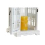 Lanterne DKD Home Decor Finition vieillie Blanc Gris Bois Verre méditerranéen 19 x 19 x 51 cm de DKD Home Decor, Bougeoirs et...