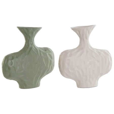 Vase DKD Home Decor Blanc Vert Aluminium 20 x 6 x 21 cm (2 Unités) de DKD Home Decor, Vases - Réf : S3052619, Prix : 42,62 €,...